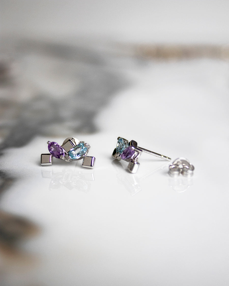 Daring Little Stud Ohrstecker Amethyst Silber