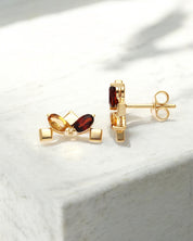 Daring Little Stud Ohrstecker Granat Gold
