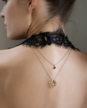 Layering Ketten Gold - Edelsteinkette Roter Granat - Daring Halskette