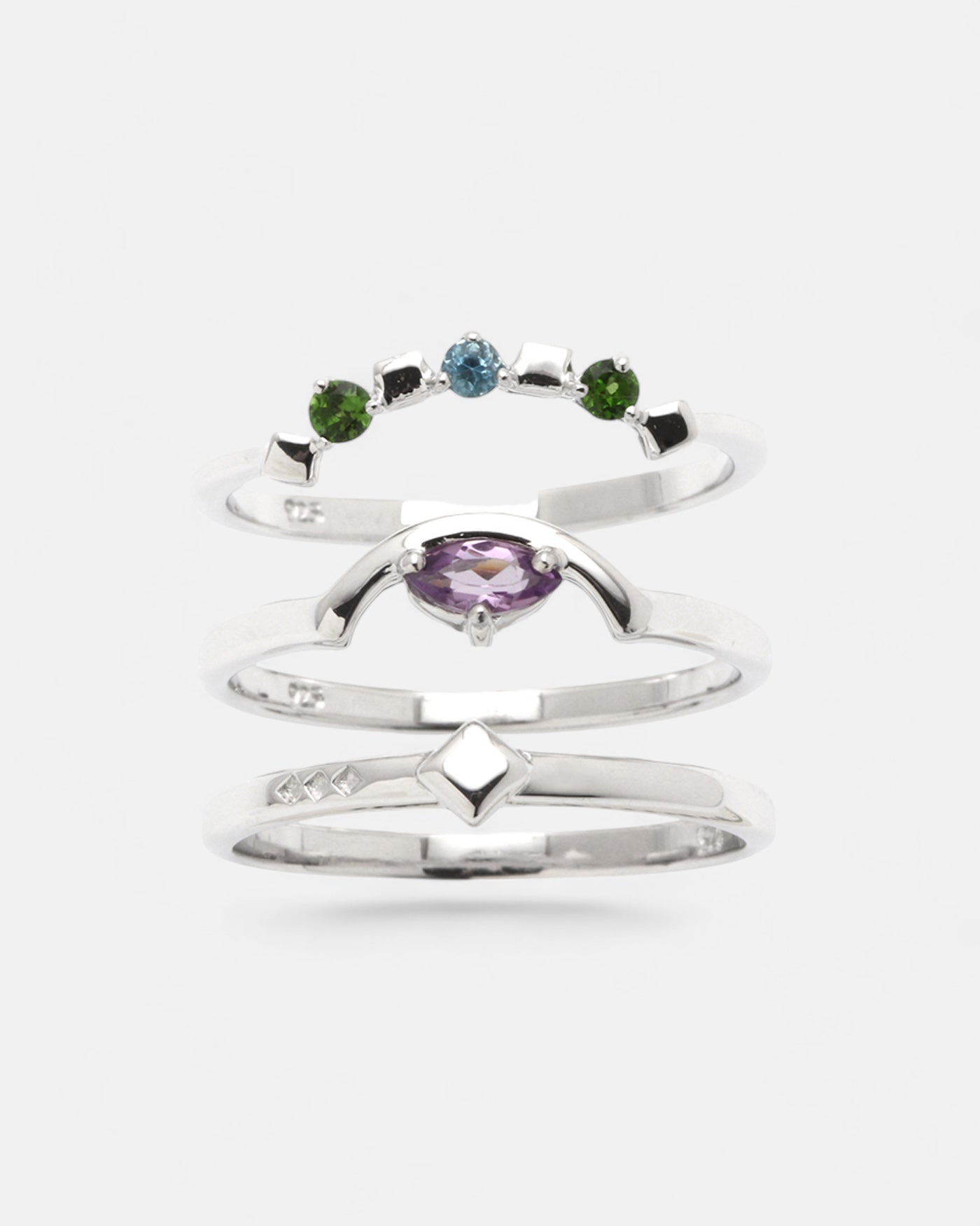 Daring Triad Ring Amethyst Silber – Carolin Stone Jewellery