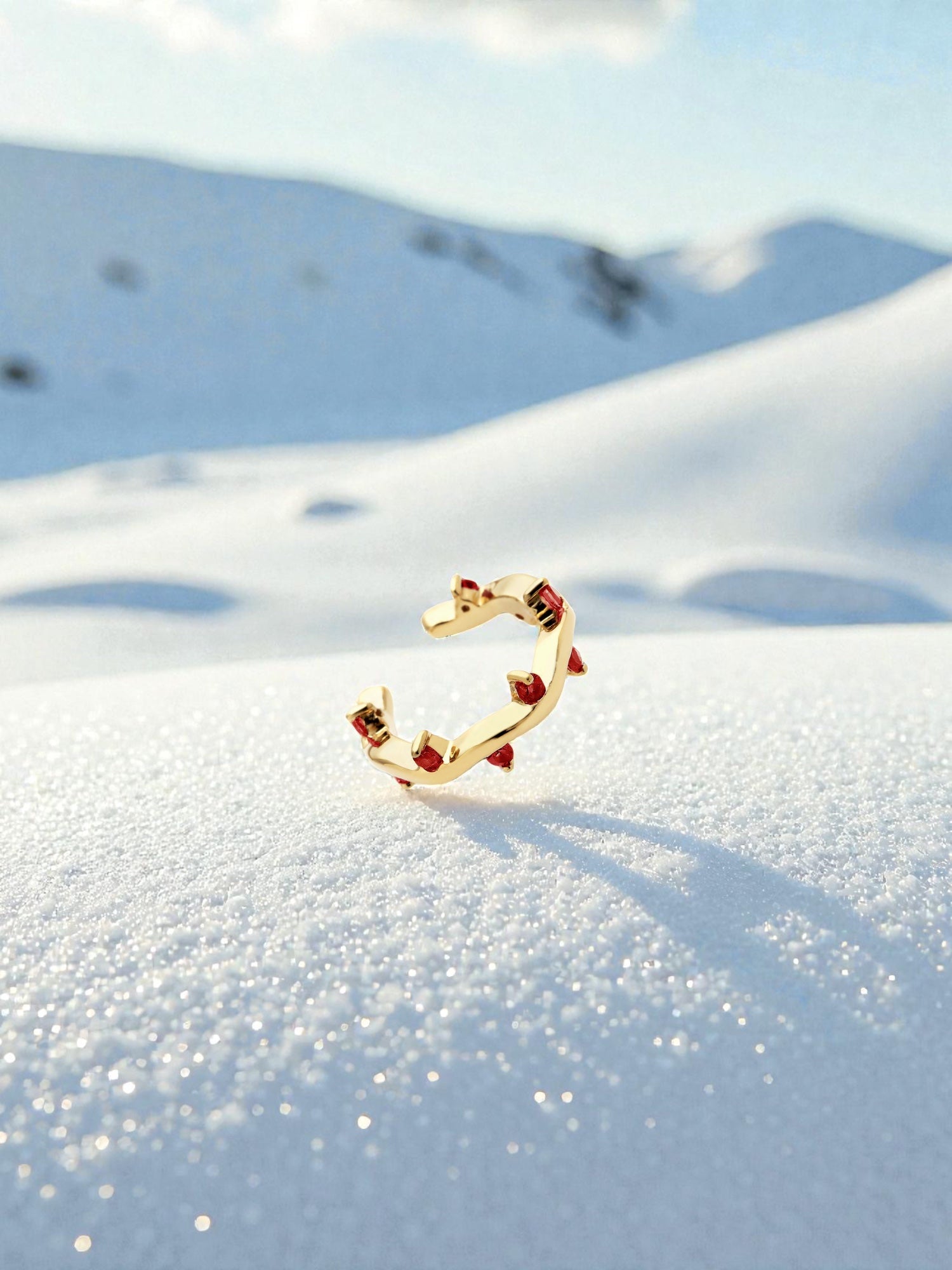 Positive Energy Set – Granat Ring & Earcuff für kraftvolle Ausstrahlung