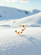 Positive Energy Set – Granat Ring & Earcuff für kraftvolle Ausstrahlung