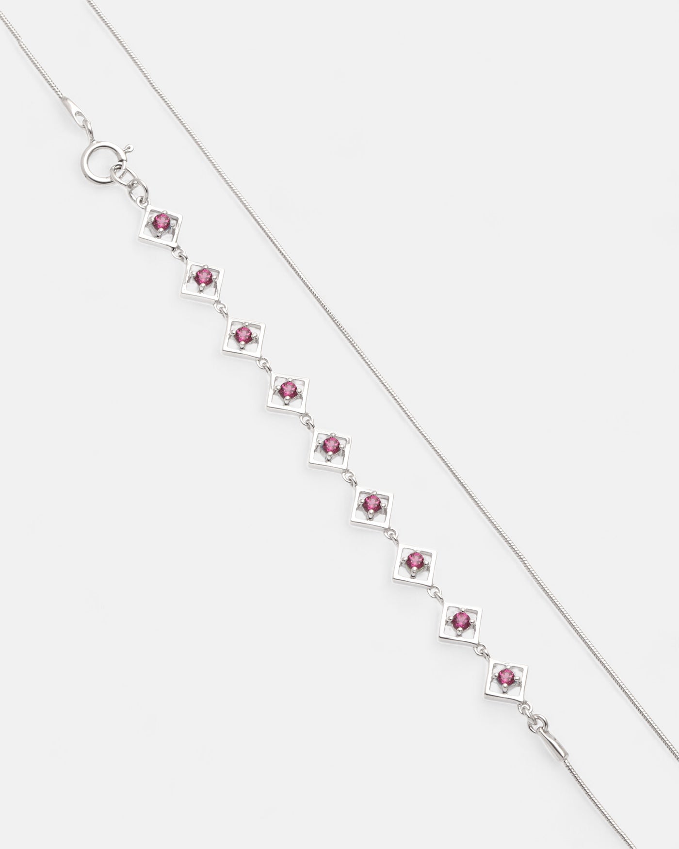 Embrace Me Bracelet Rhodolite Silver