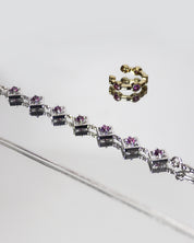 Embrace Me Bracelet Rhodolite Silver