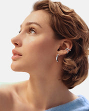 Citygirl blau - Ear cuff Topas Silber