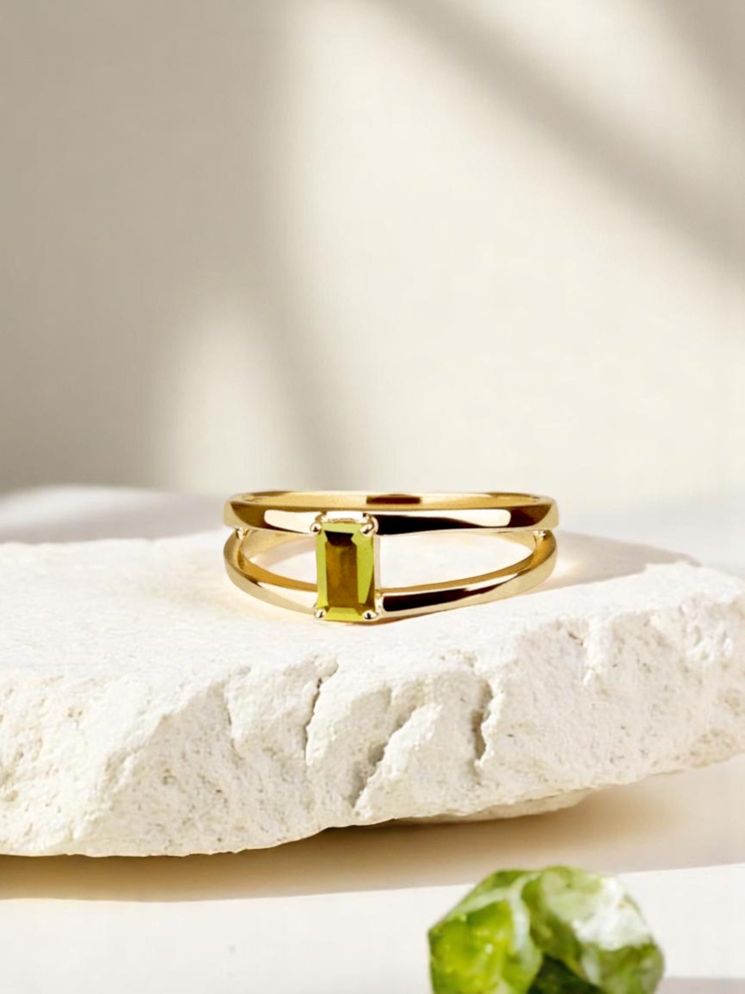 Peridot Ring Gold - Goldring Damen - Edelstein Ring Gold