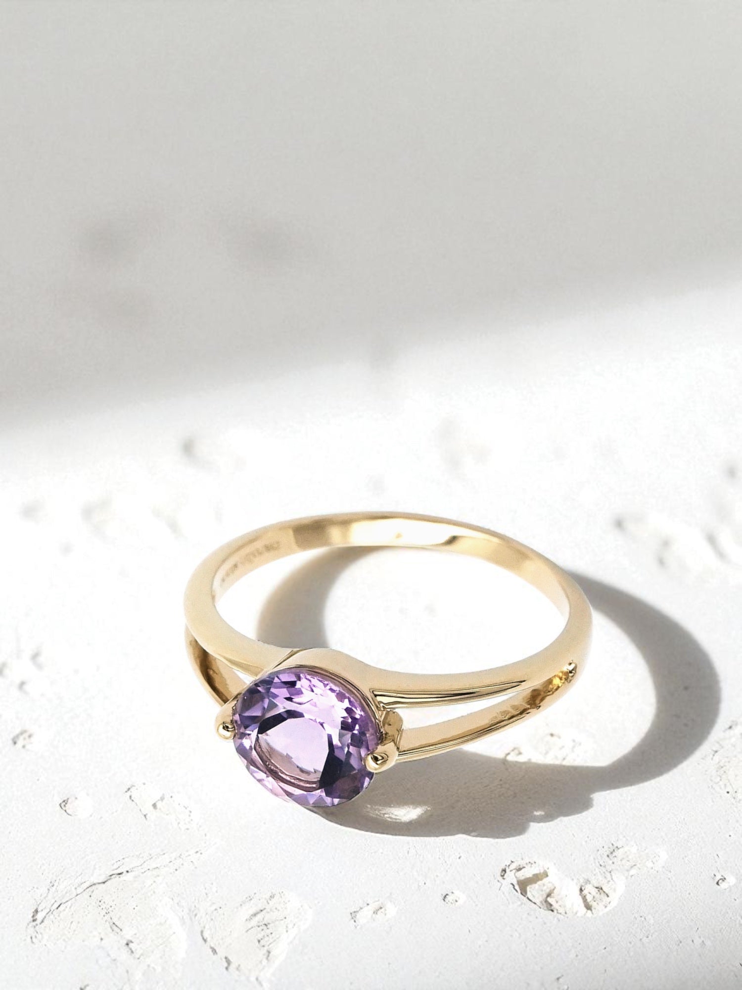Intention Ring Amethyst - Konzentration Gold