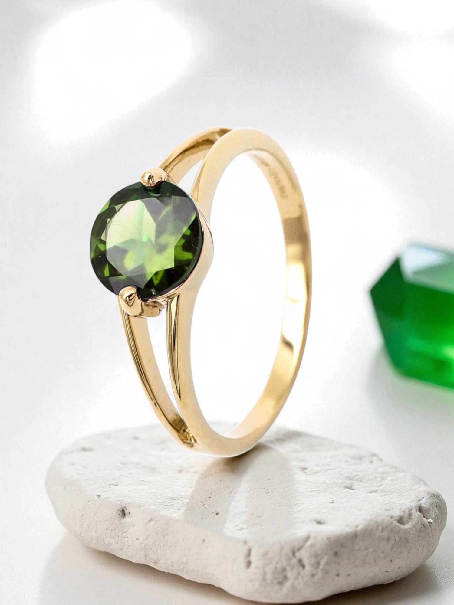 Intention Ring Chromdiopsid - Kreativität Gold