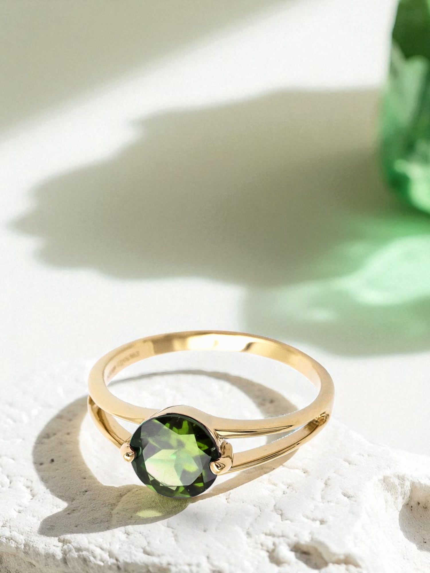 Intention Ring Chromdiopsid - Kreativität Gold