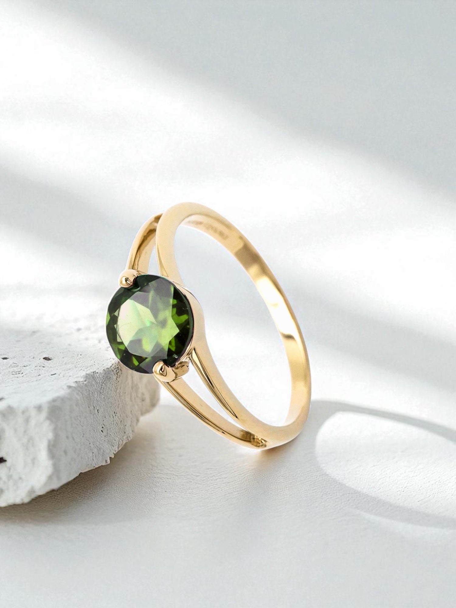 Intention Ring Chromdiopsid - Kreativität Gold