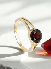 Intention Ring Granat - Positivität Gold