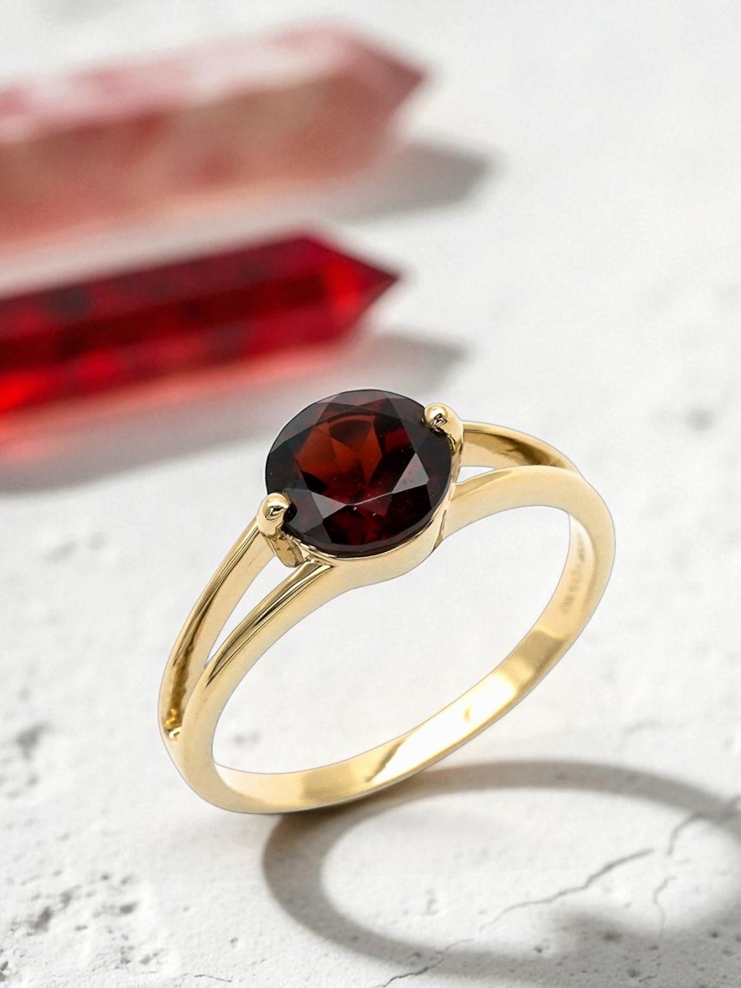Intention Ring Granat - Positivität Gold