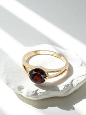 Intention Ring Granat - Positivität Gold