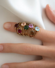 Intention Ring Amethyst - Konzentration Gold - Vorbestellung möglich