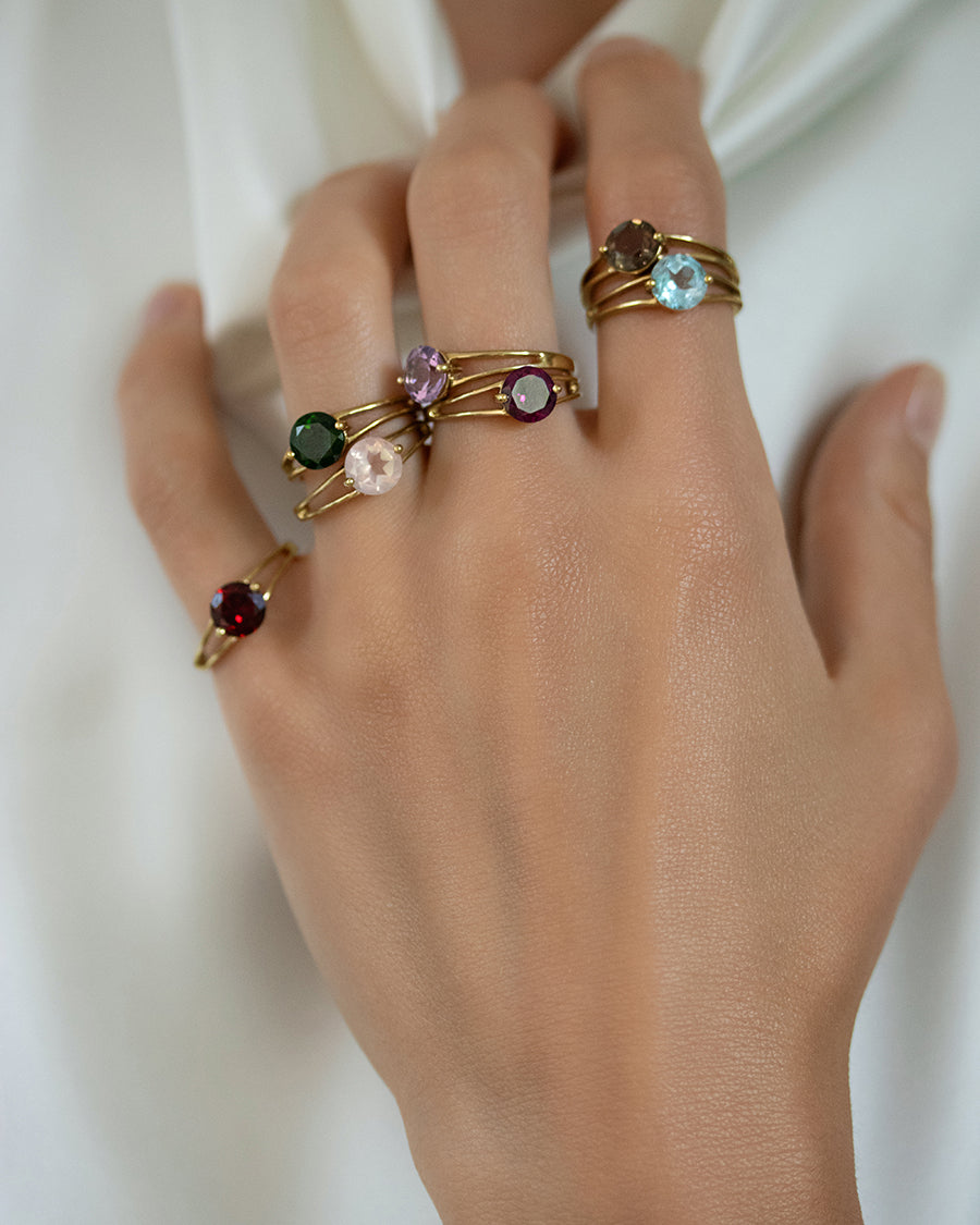 Intention Ring Rose Quartz Gold - Self-love