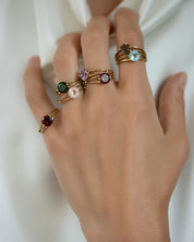 Intention Ring Rose Quartz Gold - Self-love