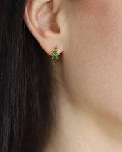 Little Creativity Earrings Chrome Diopside Gold