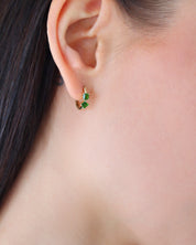 Little Creativity Earrings Chrome Diopside Gold