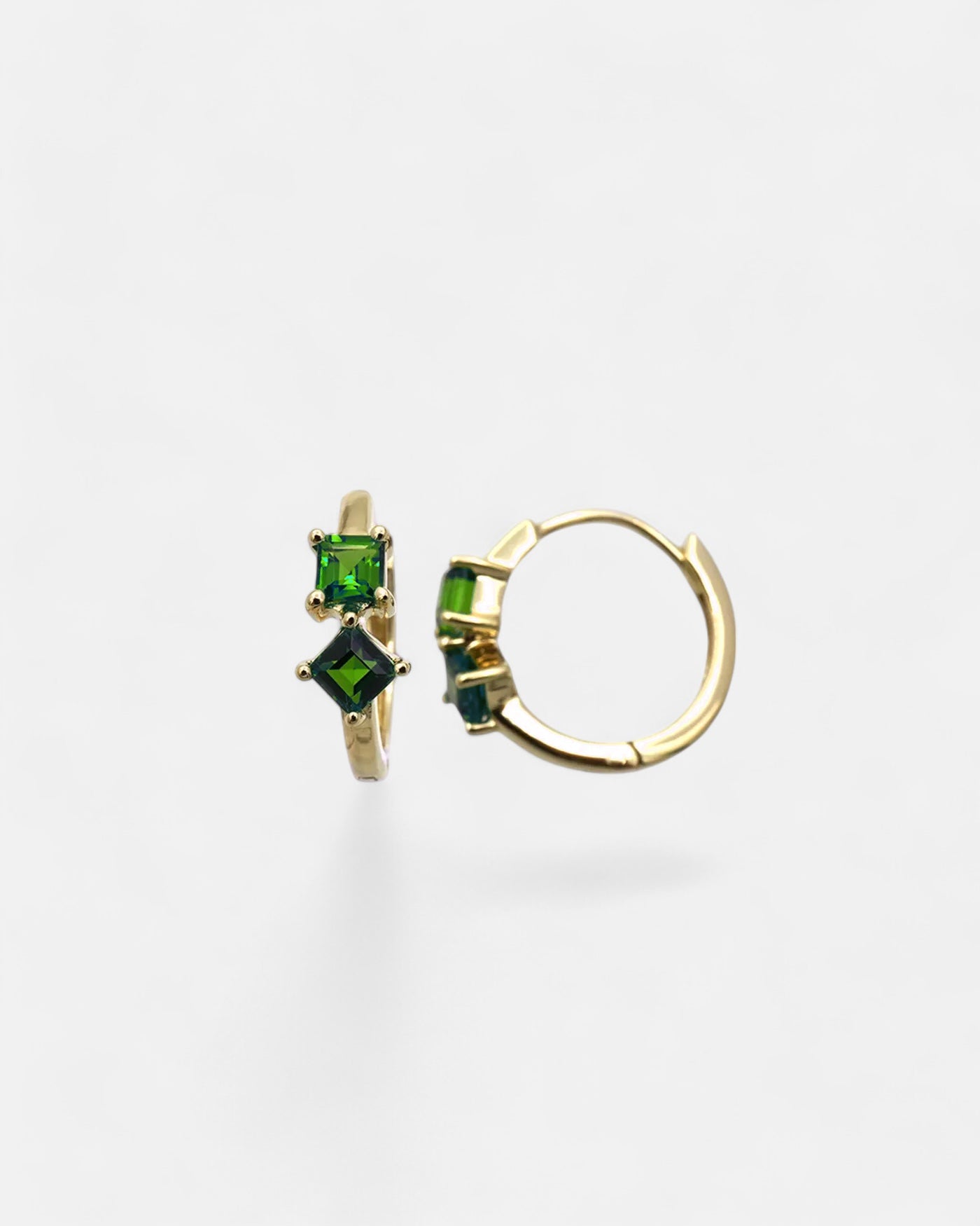 Little Creativity Earrings Chrome Diopside Gold