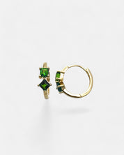 Little Creativity Earrings Chrome Diopside Gold
