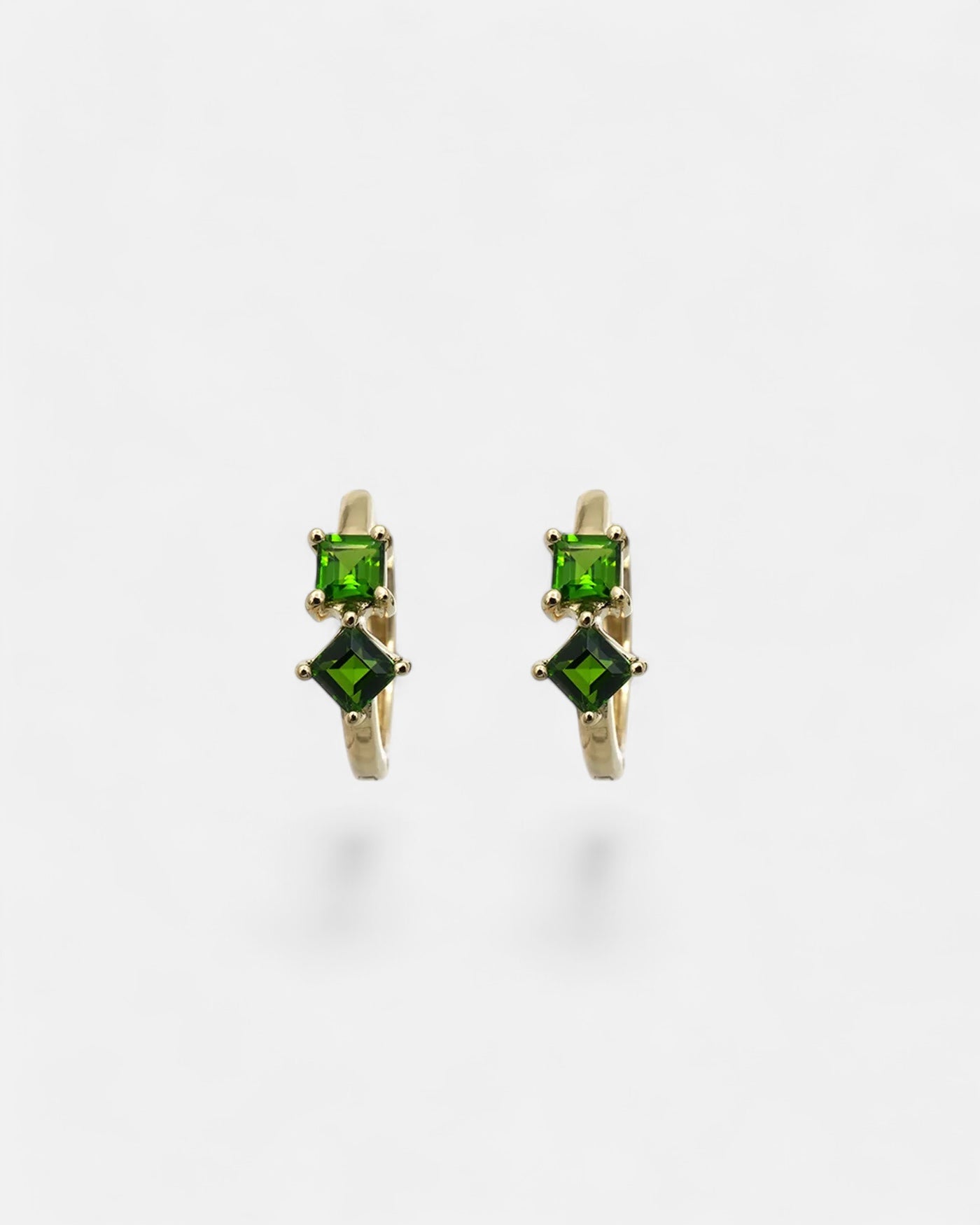 Little Creativity Earrings Chrome Diopside Gold