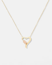 Lovely Heart Necklace Moonstone Gold