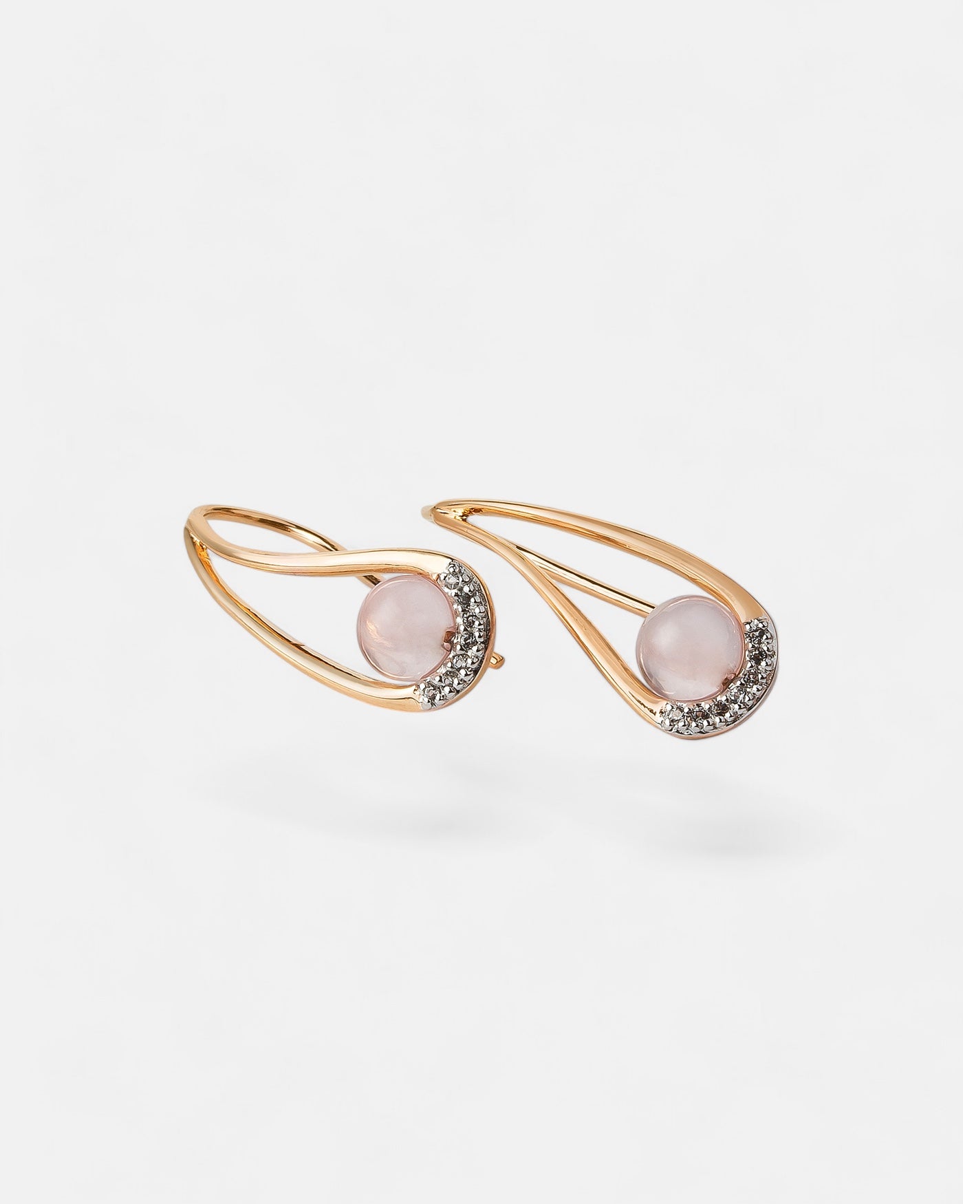 Loving You Earrings Rose Quartz Rose Gold