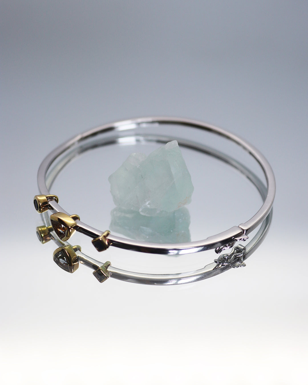 Lucid bangle green amethyst silver