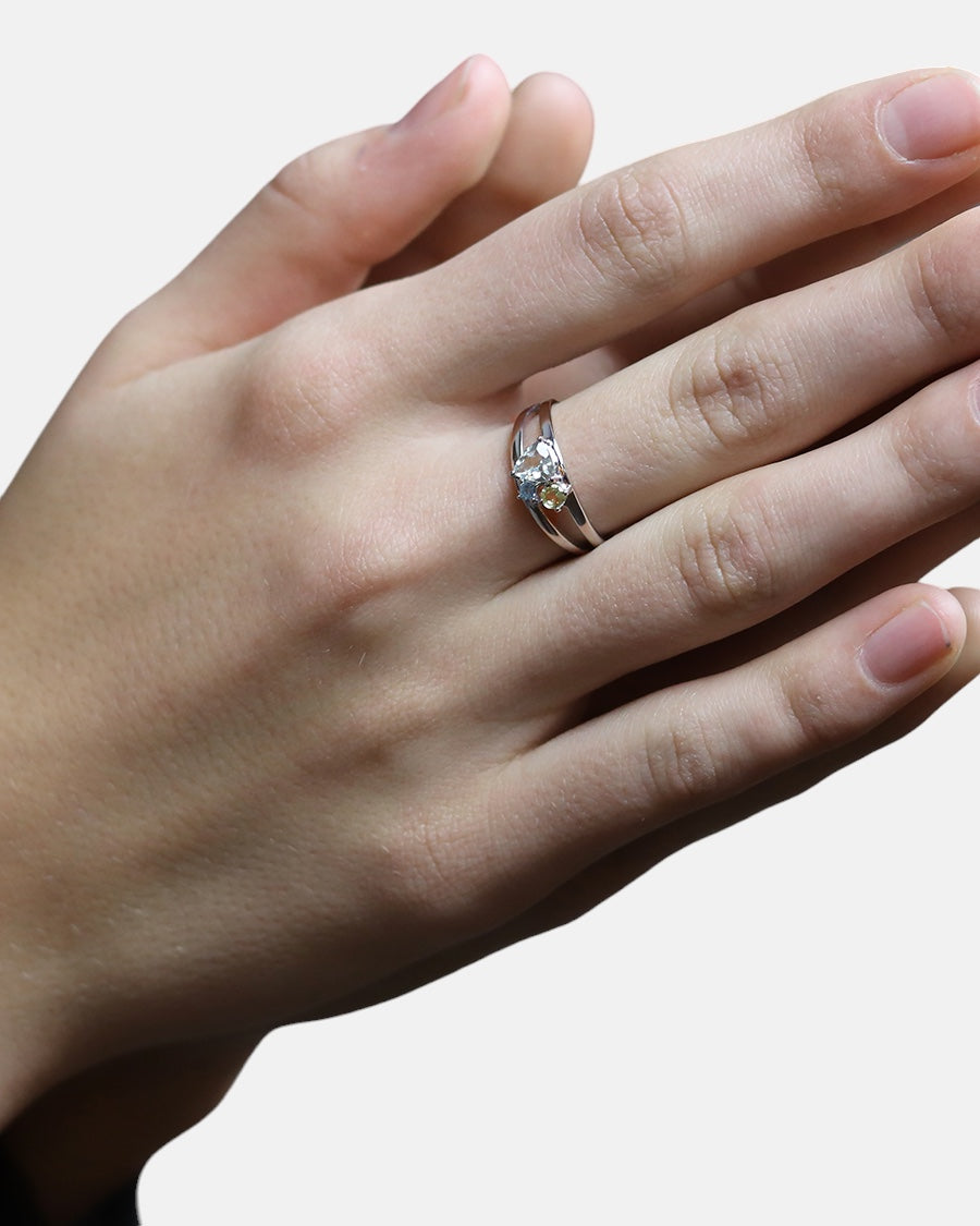 Lucid ring green amethyst silver