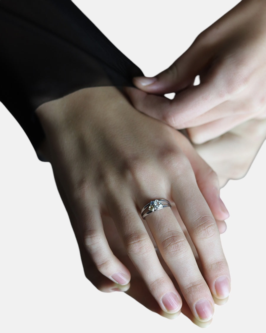 Lucid ring green amethyst silver