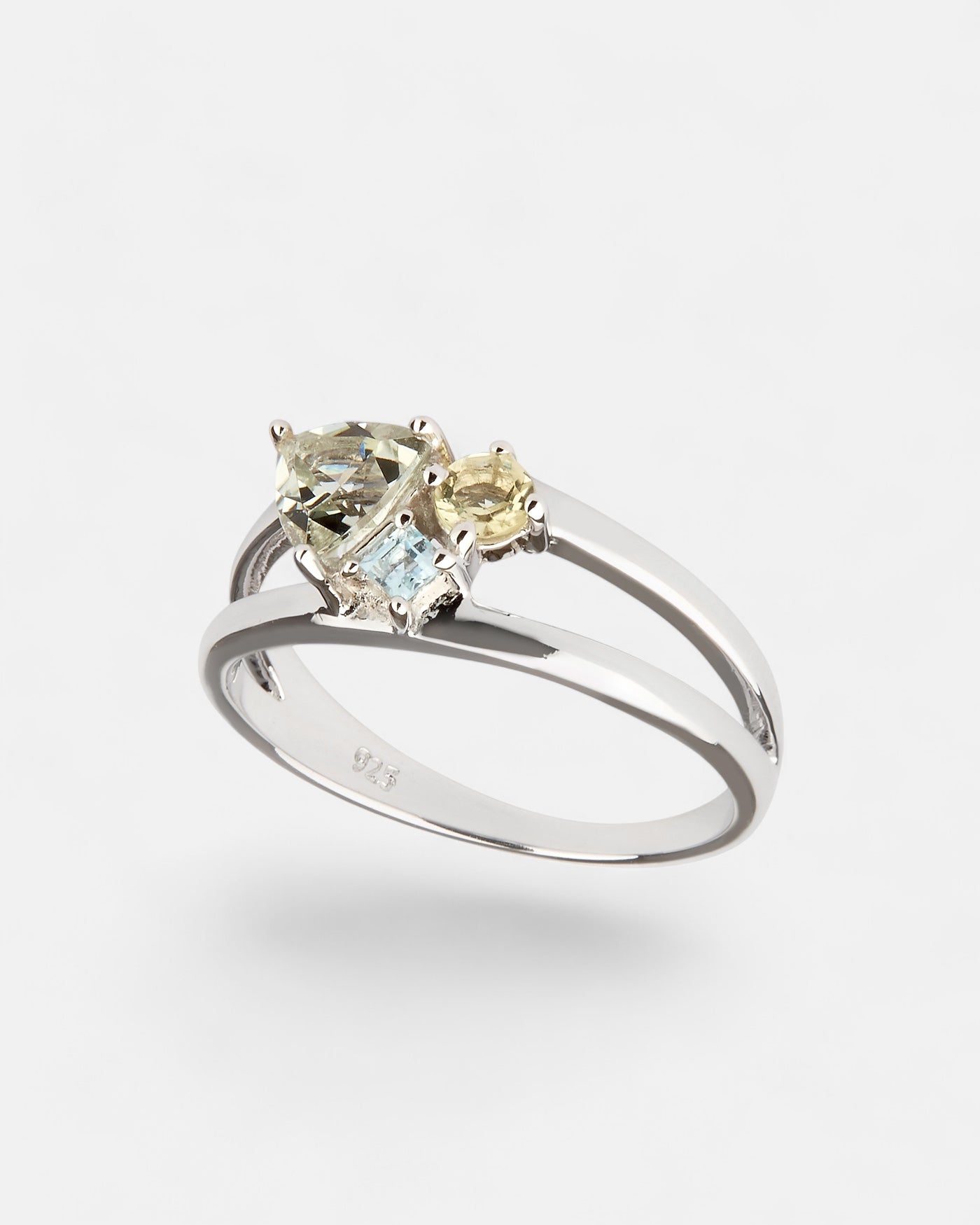 Lucid ring green amethyst silver