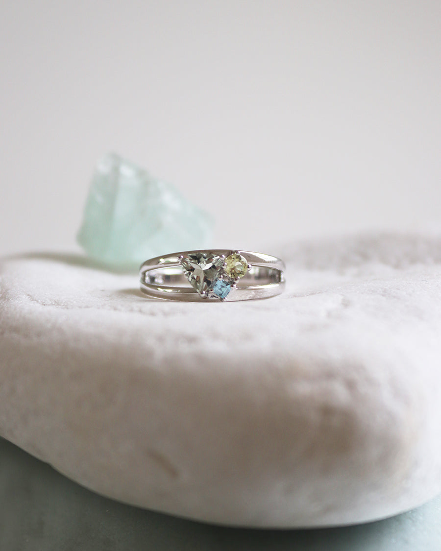 Lucid ring green amethyst silver