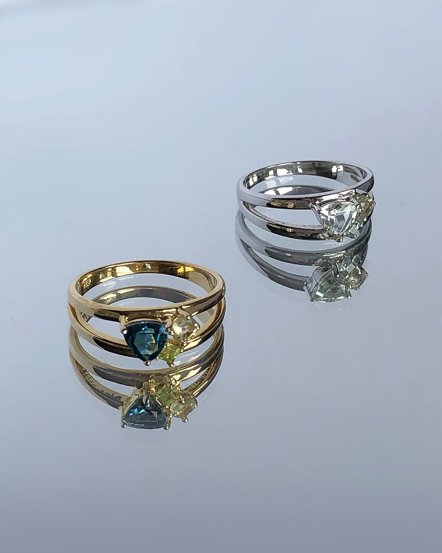 Lucid ring green amethyst silver