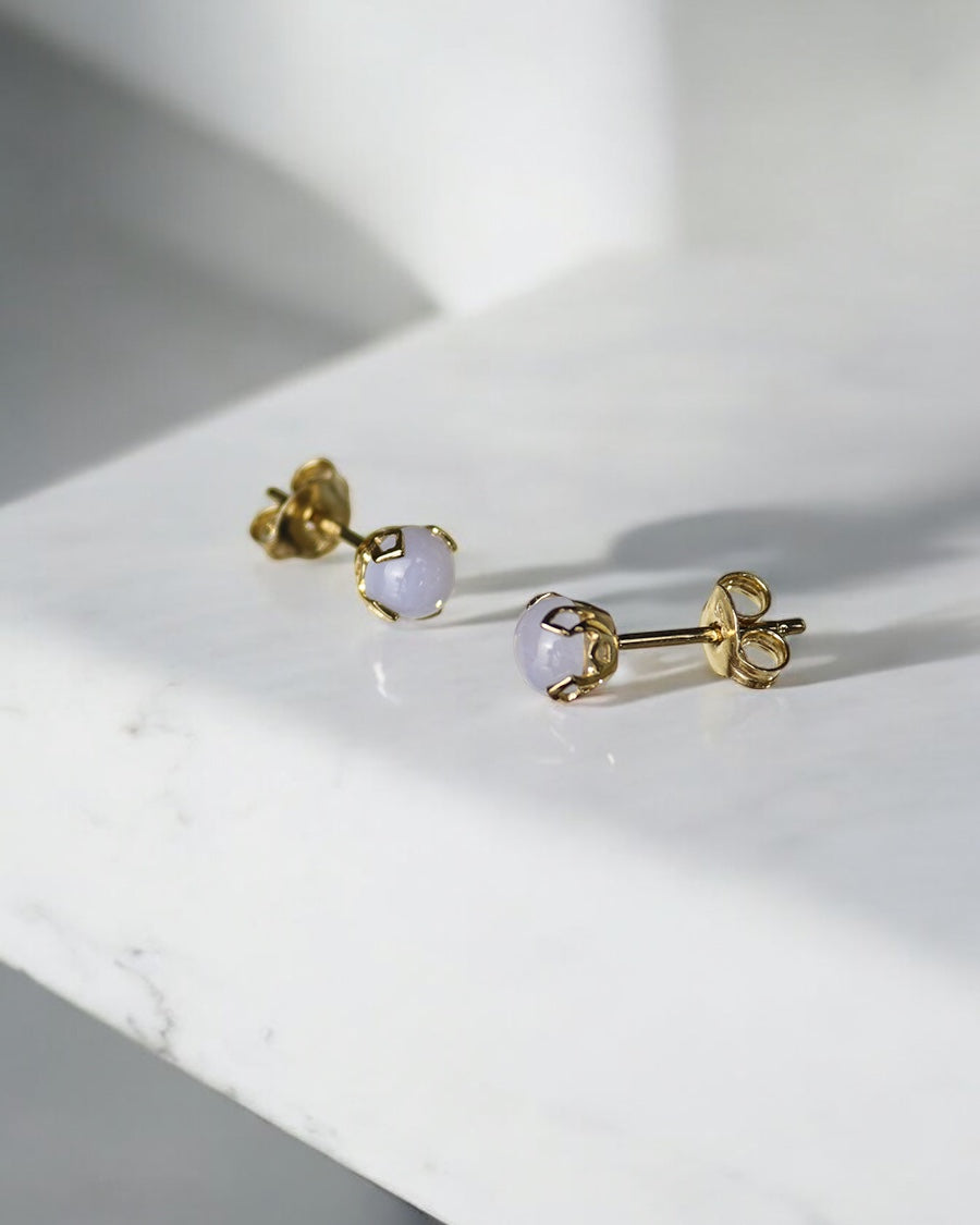 Mystic-me Ohrstecker Chalcedon Gold