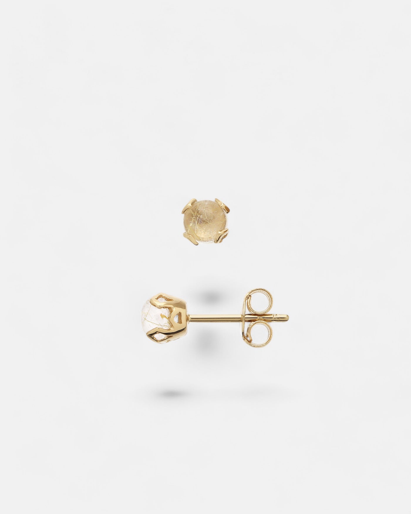 Mystic-me earrings rutilated quartz gold