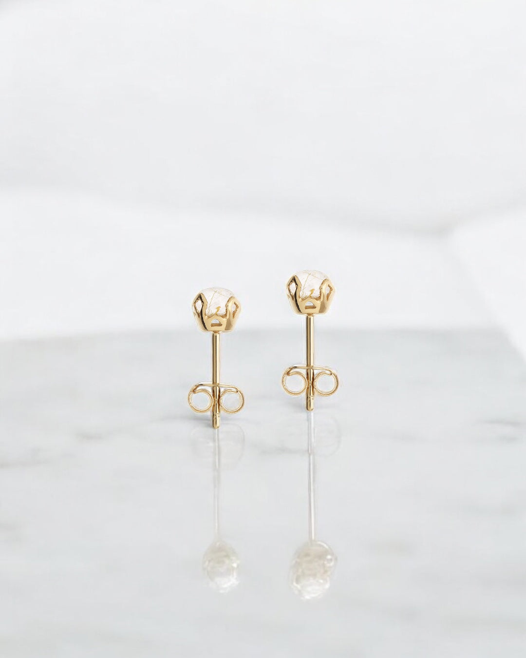 Mystic-me earrings rutilated quartz gold