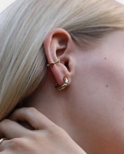 Mystic Hoop Earrings Topaz Gold