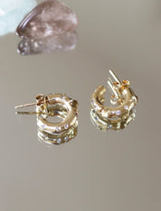 Mystic Hoop Earrings Topaz Gold