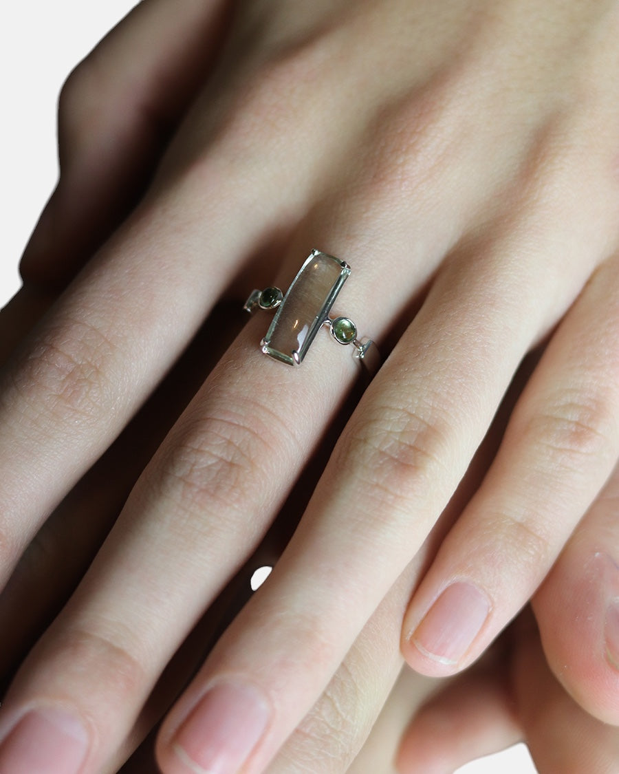 Mystical Ring grüner Amethyst Silber