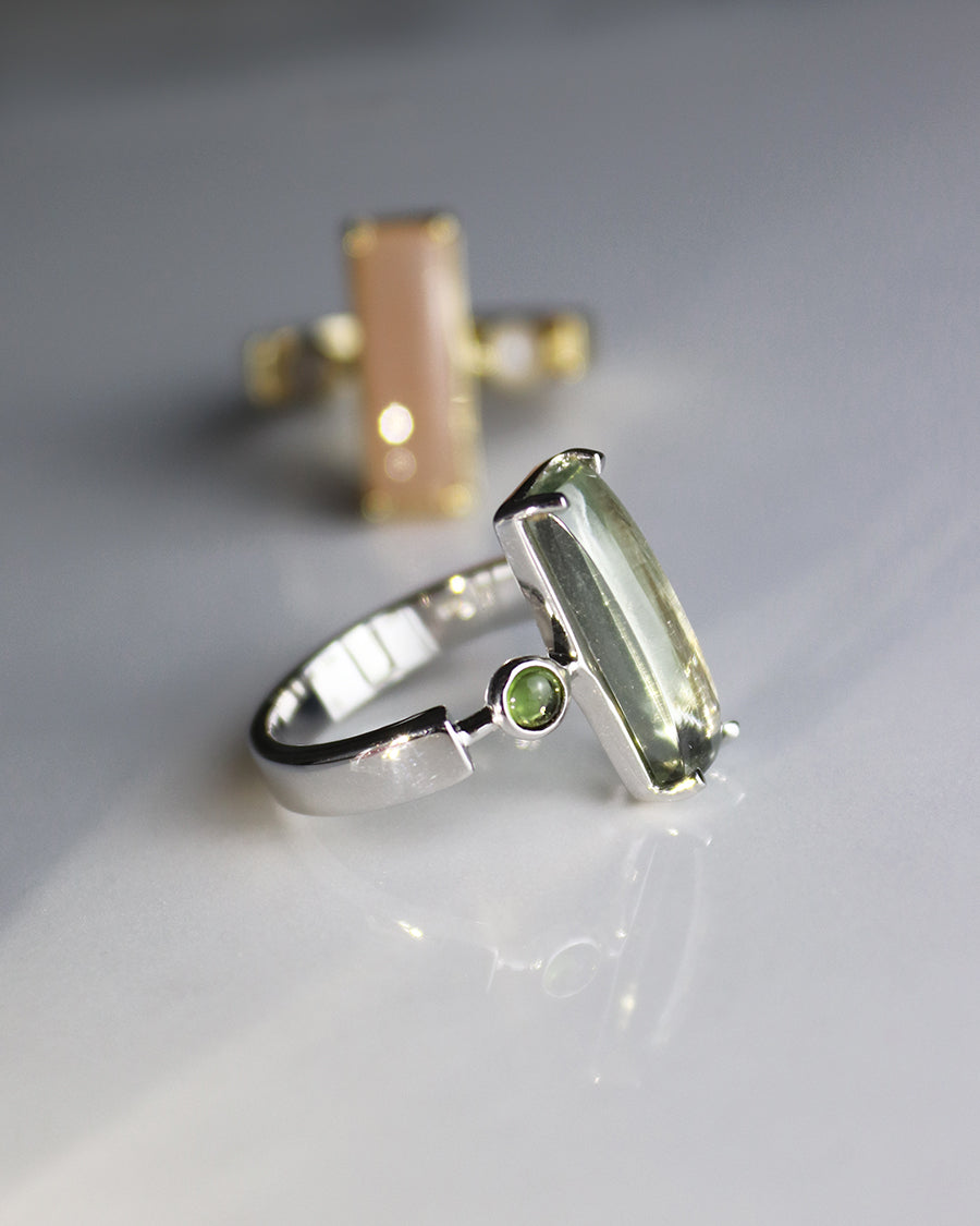 Mystical Ring grüner Amethyst Silber