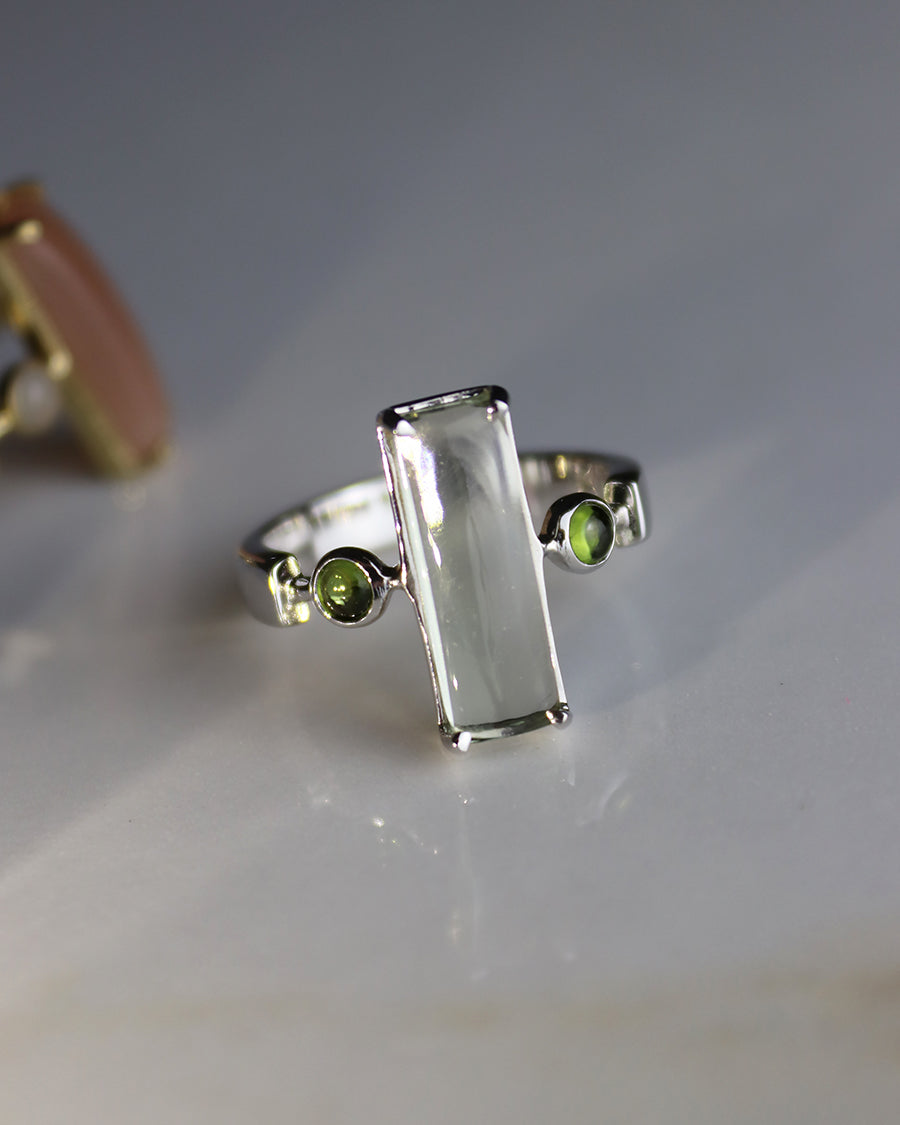 Mystical Ring grüner Amethyst Silber