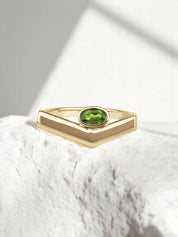 Chromdiopsid Ring Gold - Goldring Damen - Pioneering Edelstein Ring Gold