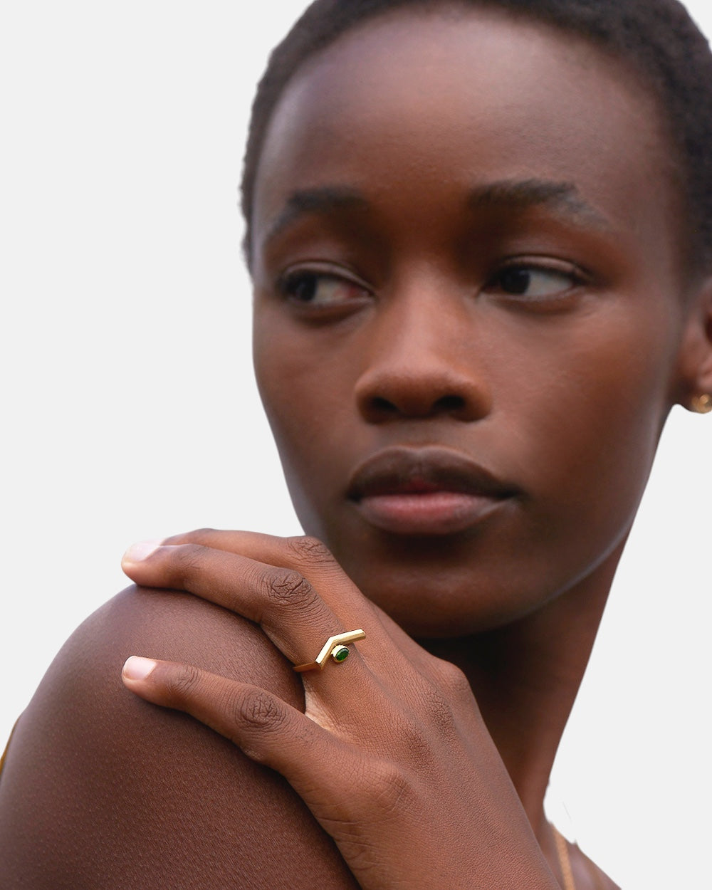 Chromdiopsid Ring Gold - Goldring Damen - Pioneering Edelstein Ring Gold