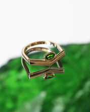 Chromdiopsid Ring Gold - Goldring Damen - Pioneering Edelstein Ring Gold