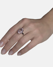 Rose Ring Rosenquarz Silber