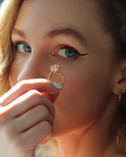 Rose Ring Rose Quartz Gold