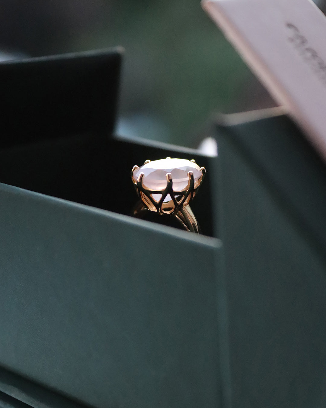 Rose Ring Rosenquarz Gold