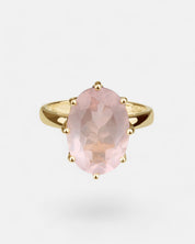 Rose Ring Rosenquarz Gold