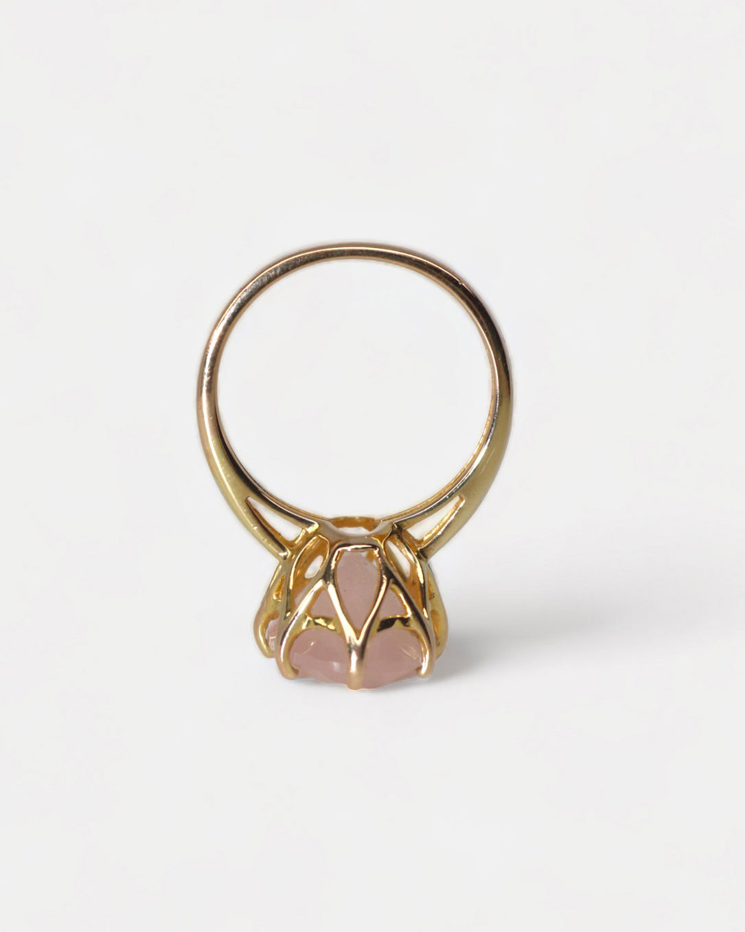 Rose Ring Rosenquarz Gold
