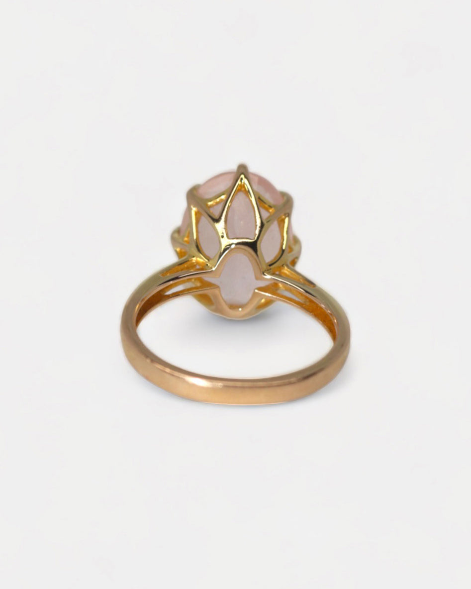 Rose Ring Rosenquarz Gold